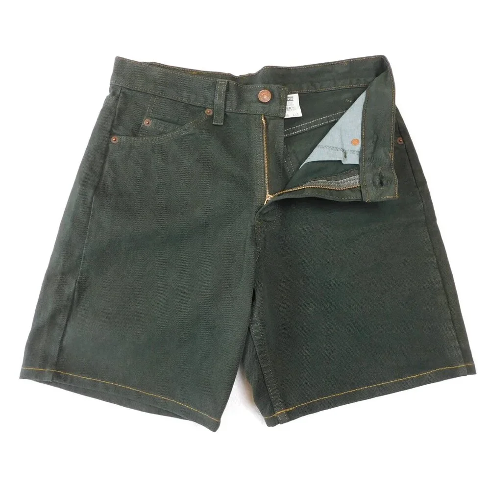 Levi's 550 Orange Tab Green Denim Shorts | Y2K | Vintage | EUC | W30 L11 - Picture 1 of 7